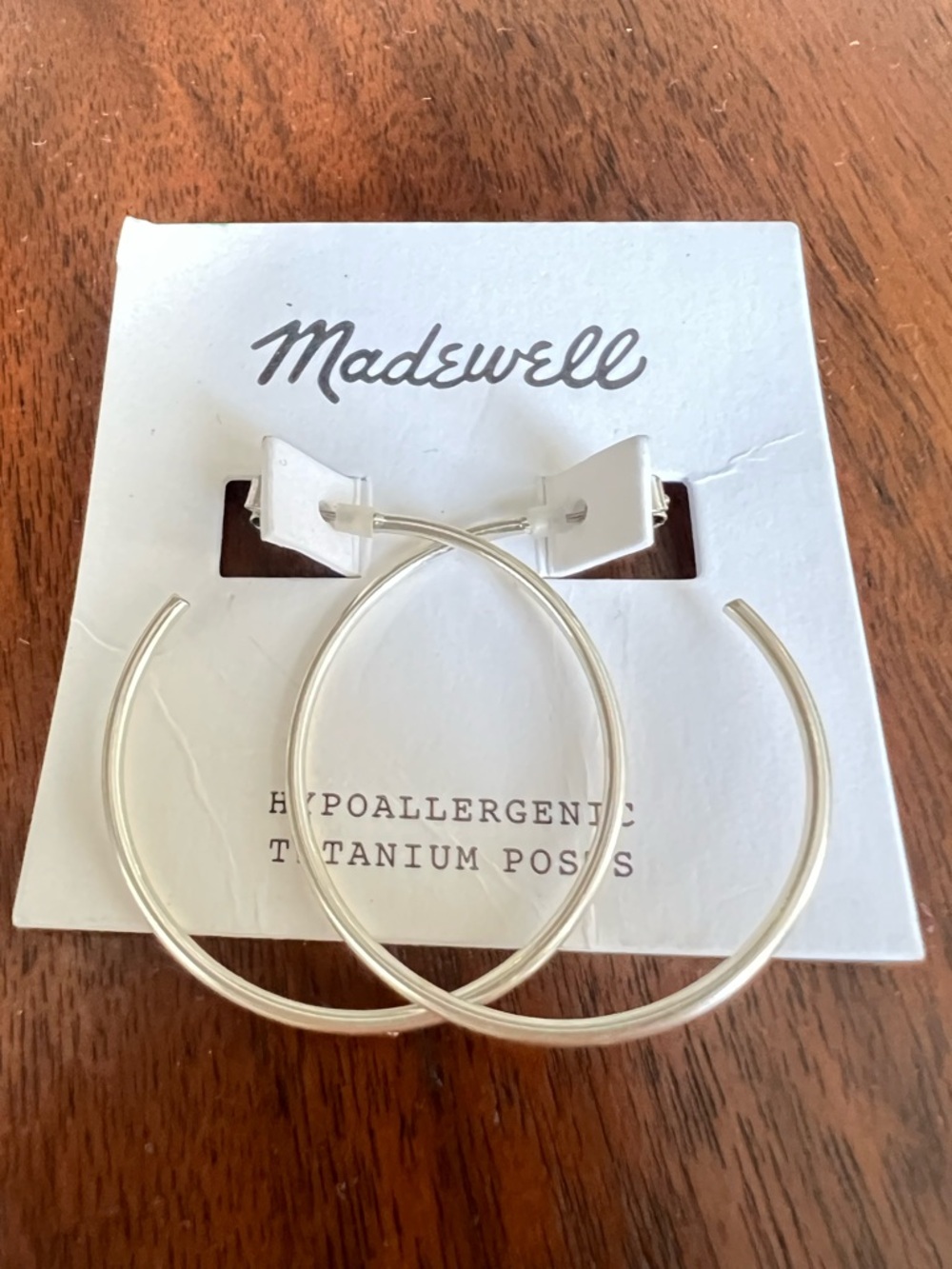 Madewell Silver Thin Hoop Earrings